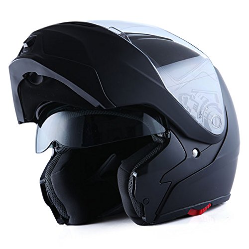 Zerone Motorcycle Helmet DOT Full Face Flip Up Motorcycle Helmet Dual Visor Street Sport Bike Race XL 